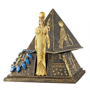 古代エジプトの女神 イシス神のピラミッド宝飾箱 彫像/隠し箱 豊穣の女神 ヘリオポリス九柱神 輸入品
