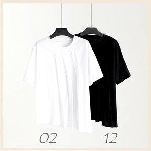 綿100％で奇麗な光沢の有る素材です　タックのデザインが可愛いカットソーレディス