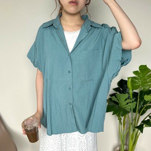 【2025新作】袖ドローコードシャツ　夏　ブラウス　ゆったり　夏服