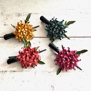 Hair Clip Leather Flowers