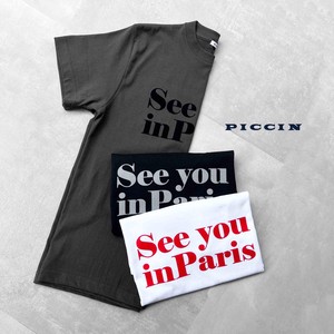 フロッキーロゴプリントTシャツ”See you in Paris"（UN-873306）