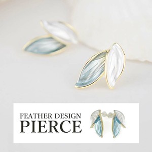 Pierced Earrings Resin Post Design Feather Ladies' Simple