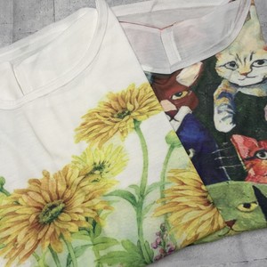 T-shirt Animals T-Shirt Floral Pattern Printed Ladies' Short-Sleeve