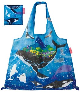 ショッピングバッグ 「クジラの島」 　【デザイナーズジャパン】エコバッグ 折りたたみ おしゃれ