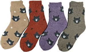 Crew Socks Black-cat Socks