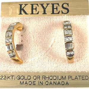KEYES　ピアス　 ヴィンテージ カナダ製 キーズ 22KTゴールドプレート　フープ