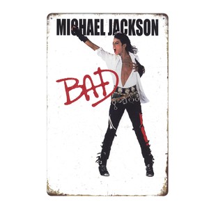 海外 ポスター 「マイケル・ジャクソン BAD」 メタル製　アート　A4サイズ　アメリカン雑貨