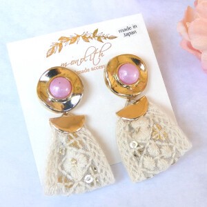 Pierced Earringss 2Way Embroidered