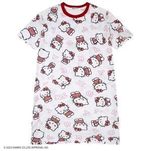 Casual Dress Big Tee Hello Kitty Sanrio Characters Printed One-piece Dress Short-Sleeve