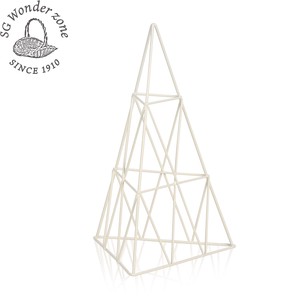 ワイヤーアレンジ ベース 高さ24cm ピラミッド ワイヤーのフラワーアレンジメント ホワイト