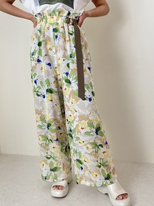 Full-Length Pant Flower Print Wide Pants