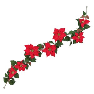 【セール品】フレッシュポインセチアガーランド　RED　クリスマス