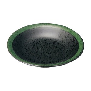グリーン志野リム4.0皿　　【日本製　磁器】