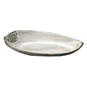 三島手葉皿　　【日本製　陶器】