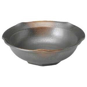 焼締梅型4.8鉢　　【日本製　磁器】