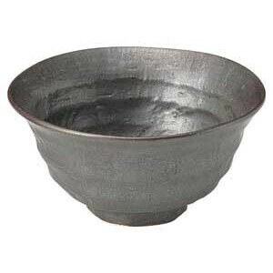 鉄結晶ロクベ豆茶碗　　【日本製　磁器】