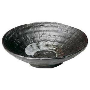 鉄結晶ロクベ5.0浅鉢　　【日本製　磁器】