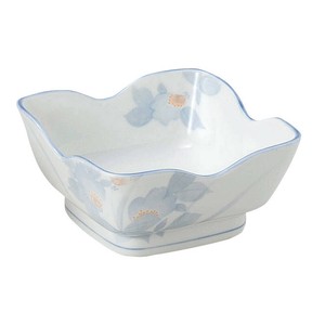 まごころ花角刺身鉢　　【日本製　磁器】