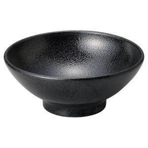 豊明黒耀7.0丸高台鉢　　【日本製　磁器】