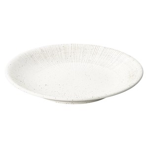白御影白刷毛千段7.5皿　　【日本製　磁器】