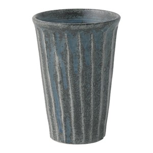 わび 紺ねずしのぎカップ　　【日本製　磁器】