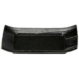 瀬戸黒7.5寸長角四方皿　　【日本製　磁器】