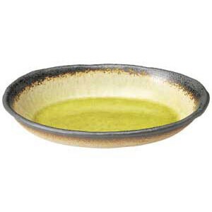 ひわ楕円浅鉢大　　【日本製　磁器】