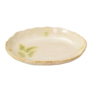 彫芦小判型皿（中）　　【日本製　陶器】