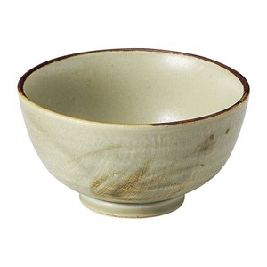 織部流し芦絵茶碗（大）　　【日本製　磁器】
