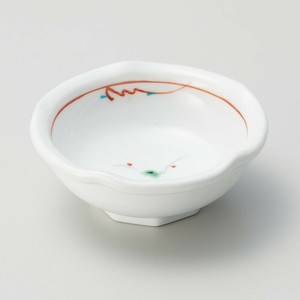赤絵花紋梅型丸千代口　　【日本製　強化磁器】