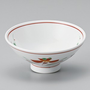 赤絵花紋中平　　【日本製　強化磁器】