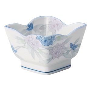 しゃくなげ花角3.6鉢　　【日本製　磁器】