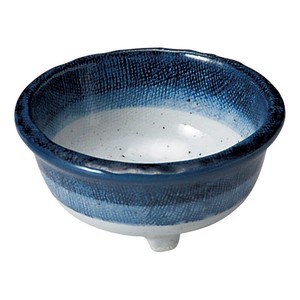 藍彩三ツ足3.8小鉢　　【日本製　磁器】