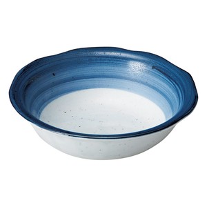 藍彩ツバ付5.5鉢　　【日本製　磁器】