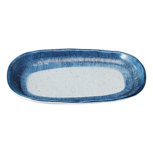 藍彩小判8.0皿　　【日本製　磁器】