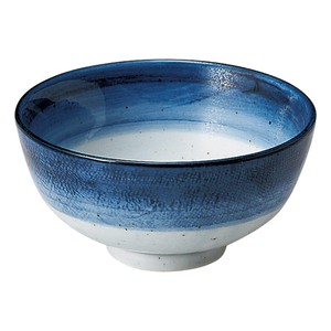 藍彩茶碗　　【日本製　磁器】
