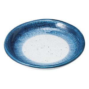 藍彩玉渕4.5丸皿　　【日本製　磁器】