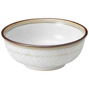 乳白6.8ラーメン丼　　【日本製　強化磁器】