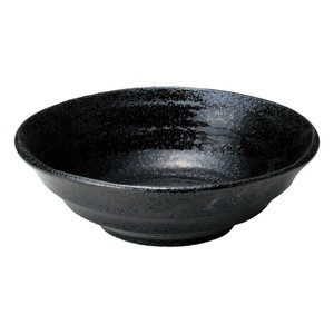 ゆらり黒結晶5.5煮物皿　　【日本製　磁器】