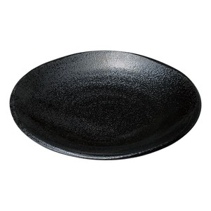 ゆらり黒結晶5.5寸皿　　【日本製　磁器】