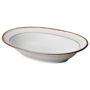 Main Dish Bowl Brown Porcelain Made in Japan