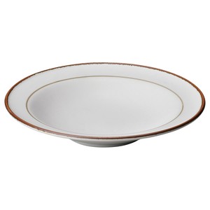Main Plate Brown Porcelain 22cm Made in Japan