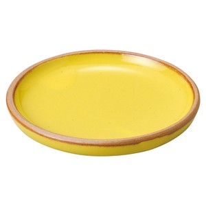 黄釉豆皿　　【日本製　陶磁器】