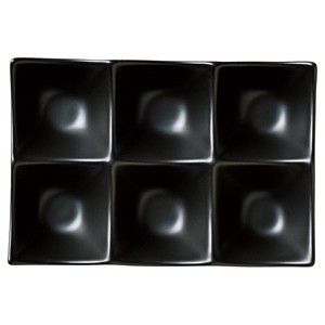 アーバンスイートミニ角鉢6P（黒）　　【中国製　磁器】