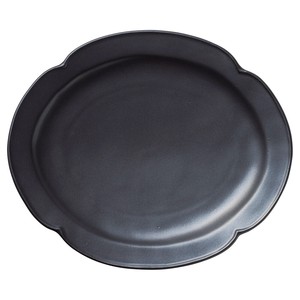 Main Plate black Pottery Made in Japan