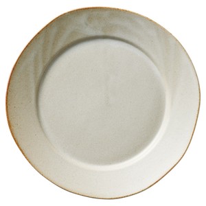 ワイドリムアイボリー24cm丸皿　　【日本製　陶器】