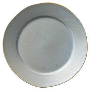 ワイドリムグレー24cm丸皿　　【日本製　陶器】