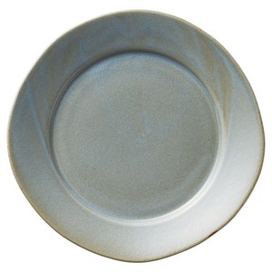 ワイドリムグレー19cm丸皿　　【日本製　陶器】