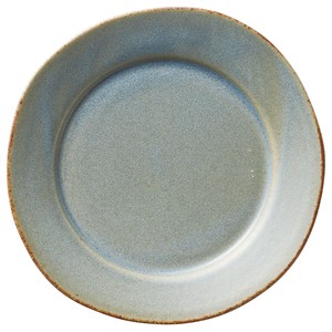 ワイドリムグレー12cm丸皿　　【日本製　陶器】