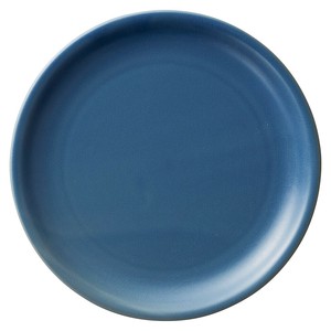 ナチュラル貫入ブルー22cmプレート　　【日本製　磁器】